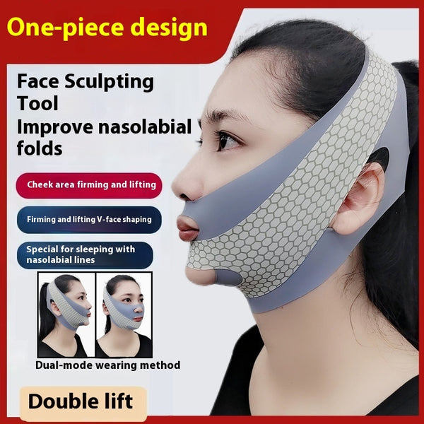 Double-layer Pressure V Face Lifting Mask Firming Mask Masseter Facial Lifting French Pattern Face Carving Available Day And Night