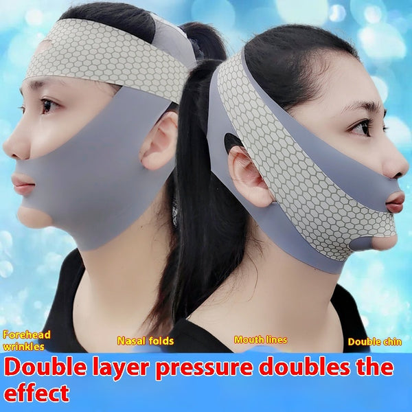Double-layer Pressure V Face Lifting Mask Firming Mask Masseter Facial Lifting French Pattern Face Carving Available Day And Night